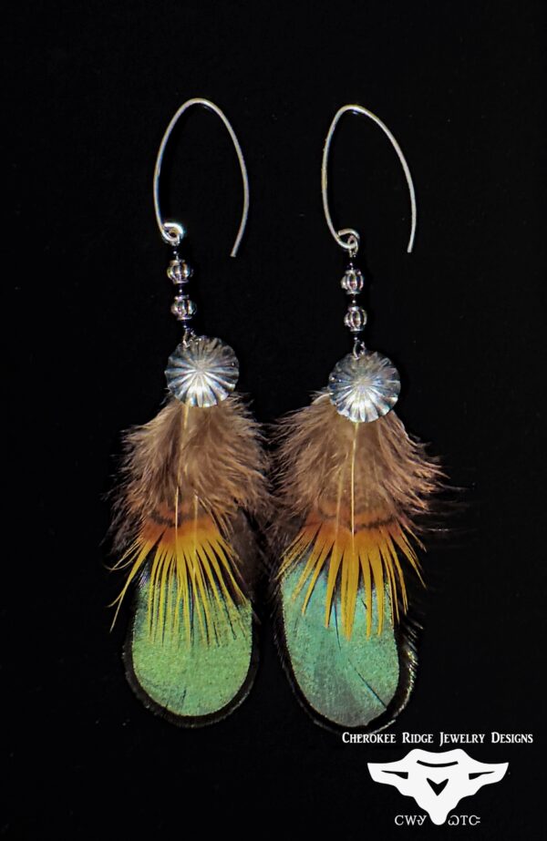 Lady Amherst Pheasant w/ Golden Pheasant Feather Earrings