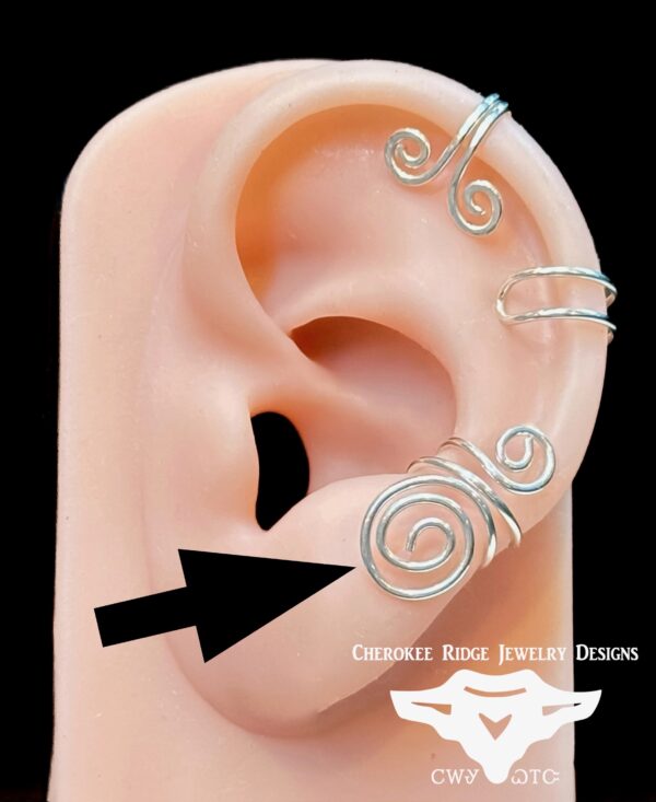 Sterling Silver Double Swirl Ear Cuff - Image 2