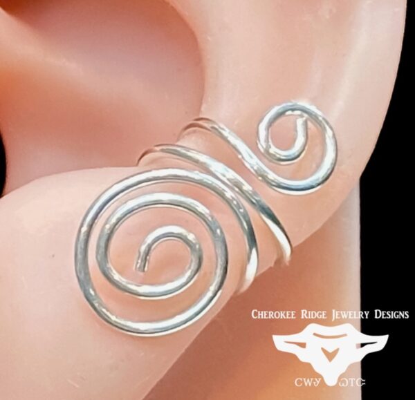 Sterling Silver Double Swirl Ear Cuff