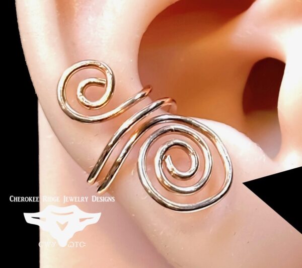 Copper Double Swirl Ear Cuff